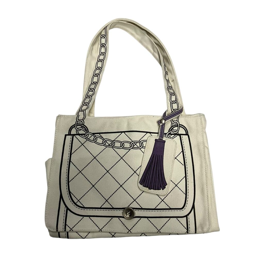 Quilted Purse Printed Canvas Tote Bag